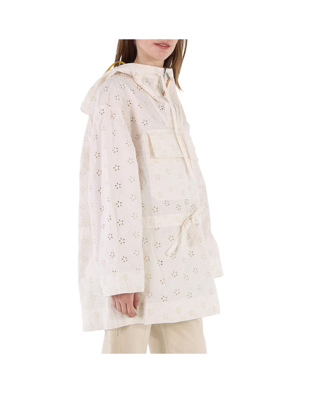 Moncler Multicolor Ladies Natural Asnen Broderie Anglaise Jacket, Brand Size 2 (Medium) for men