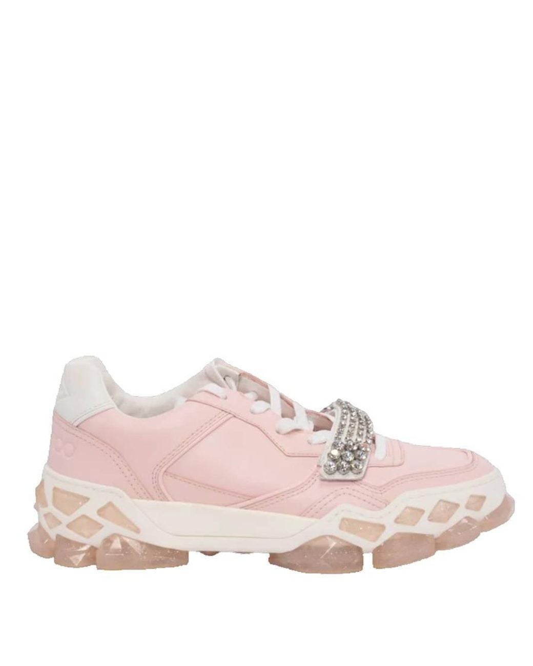 Jimmy Choo Pink Diamond X Strap/F Leather Trainers, Brand Size 34.5 Us for men