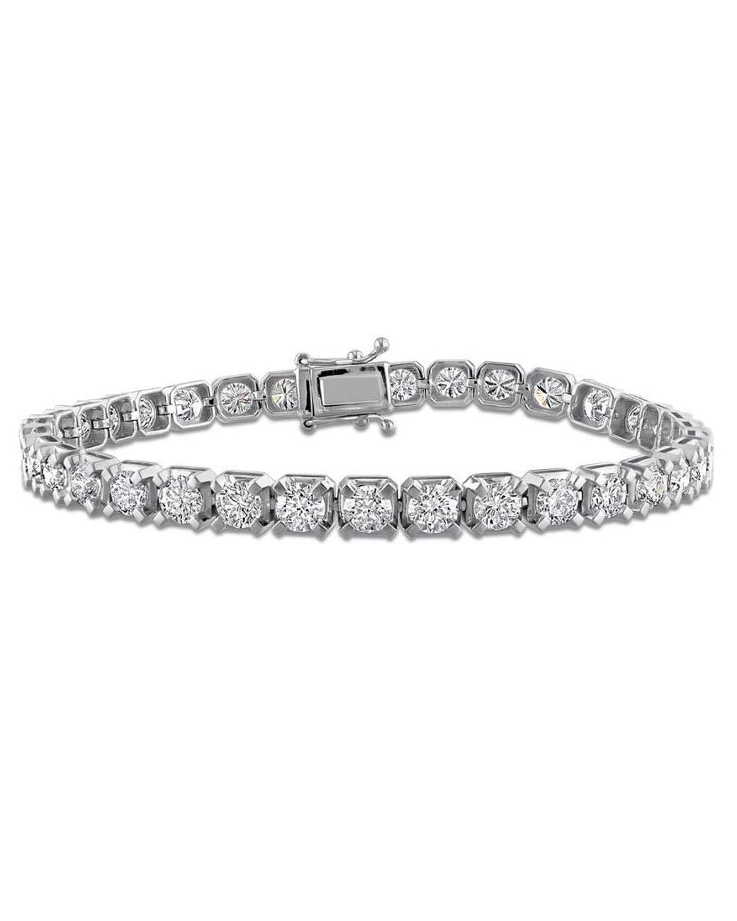 Created Forever Metallic 8 3/4Ct Tw Lab-Grown Diamond Tennis Bracelet for men