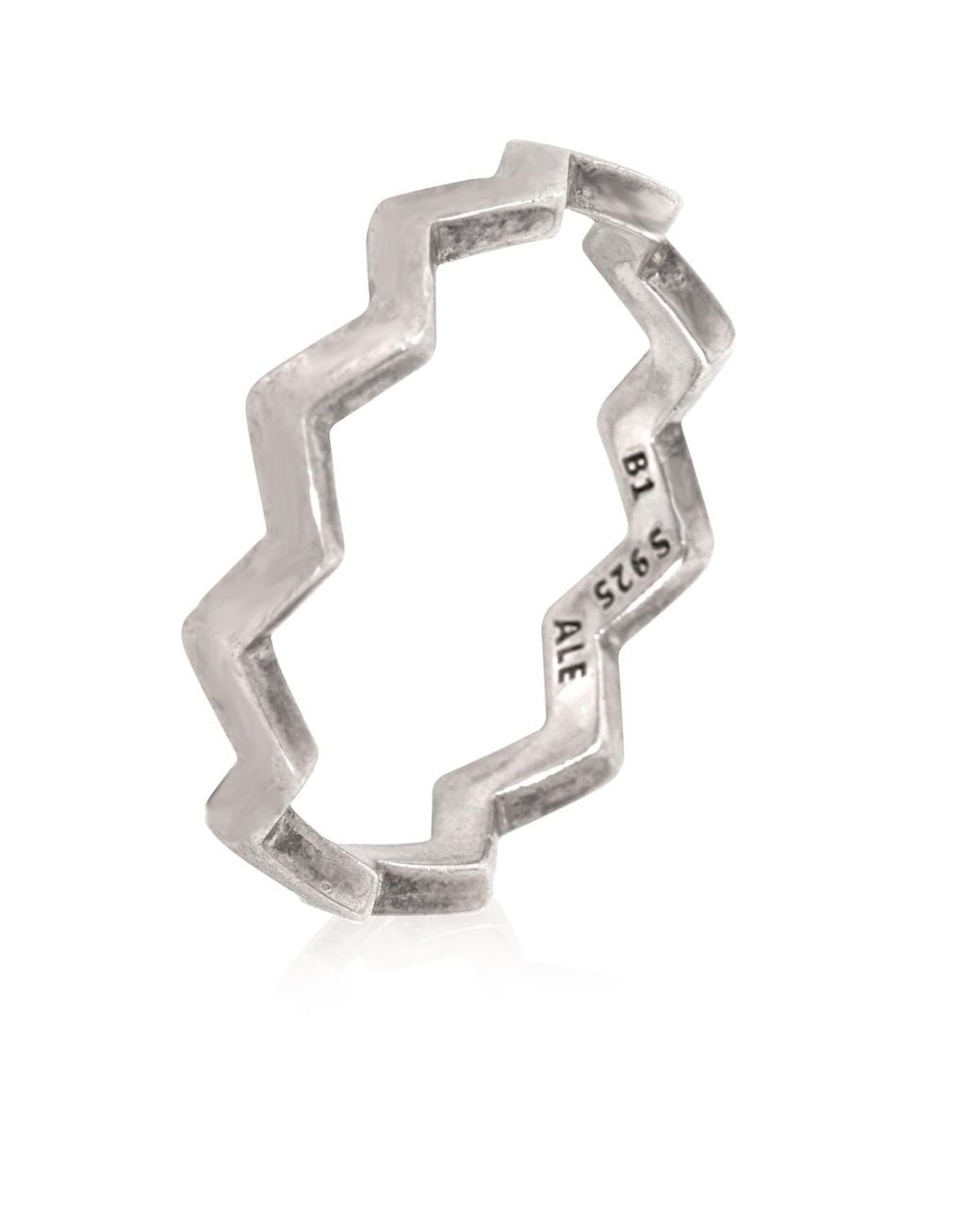 Pandora White Polished Zigzag Ring for men