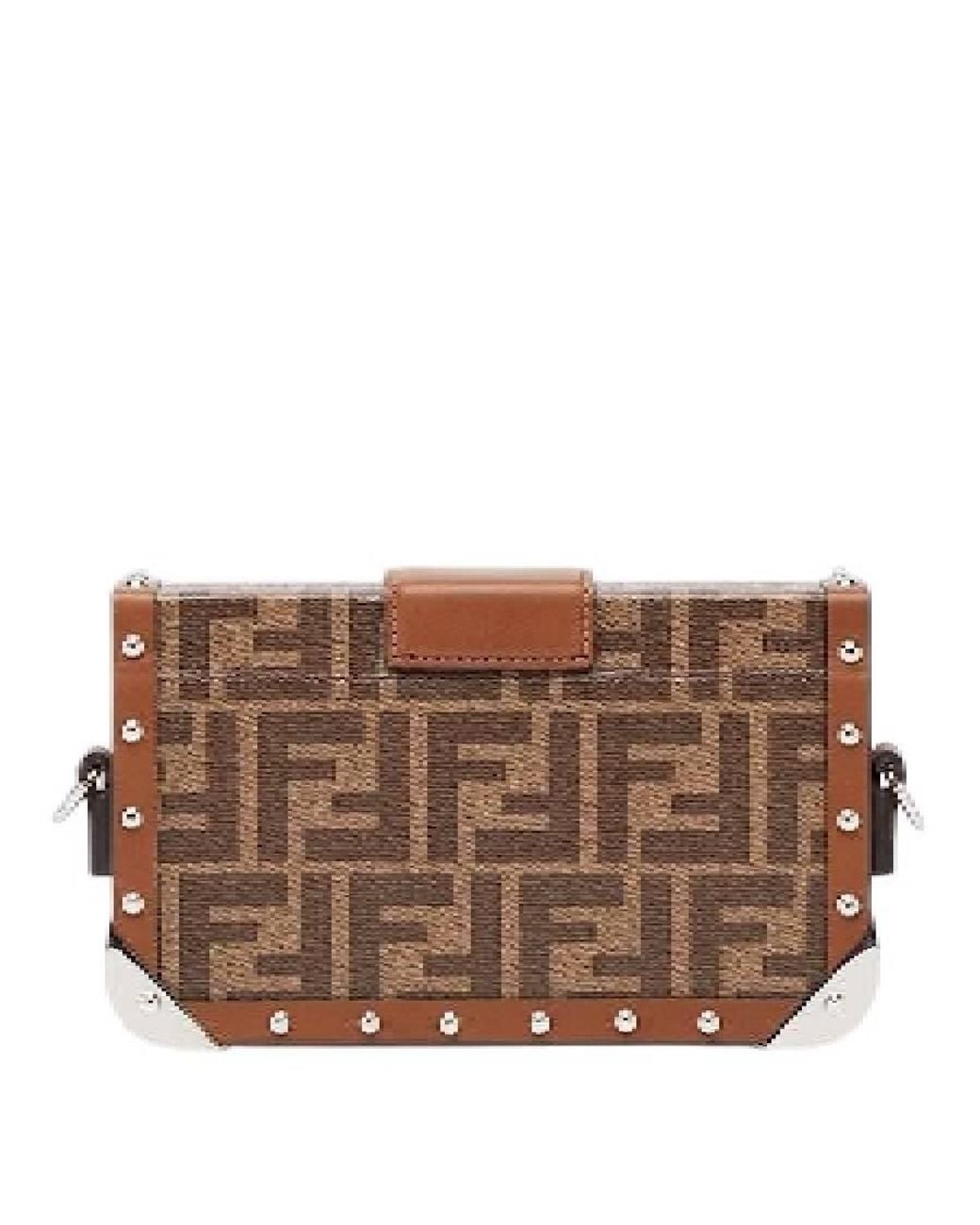 Fendi Brown Rigid Baguette Crossbody Bag for men