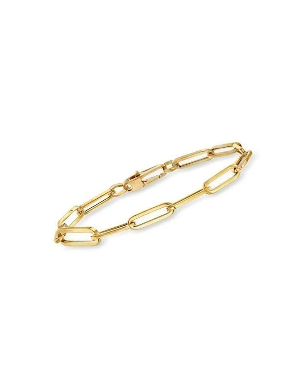 Roberto Coin Metallic 18k Yellow Gold Paperclip Bracelet for men