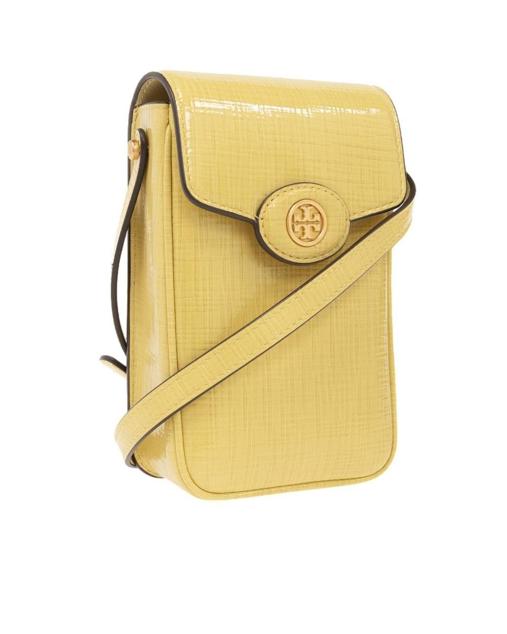 Tory Burch Yellow Robinson Phone Crossbody Bag