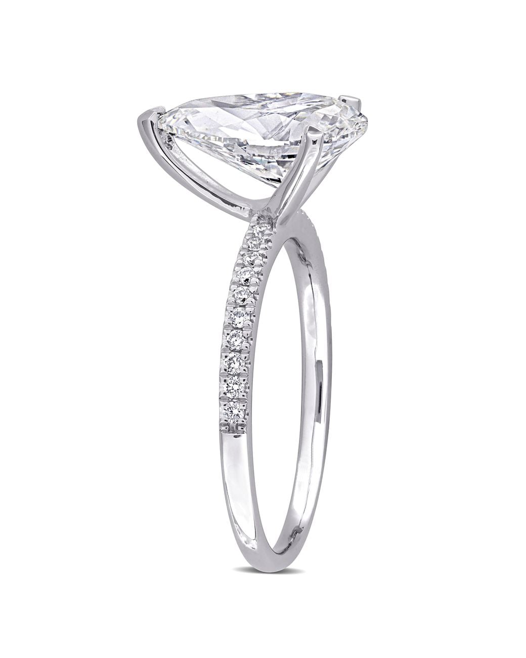 Created Forever White 3 1/6Ct Tw Pear-Shaped And Round-Cut Lab-Grown Diamond Solitaire Engagement Ring for men