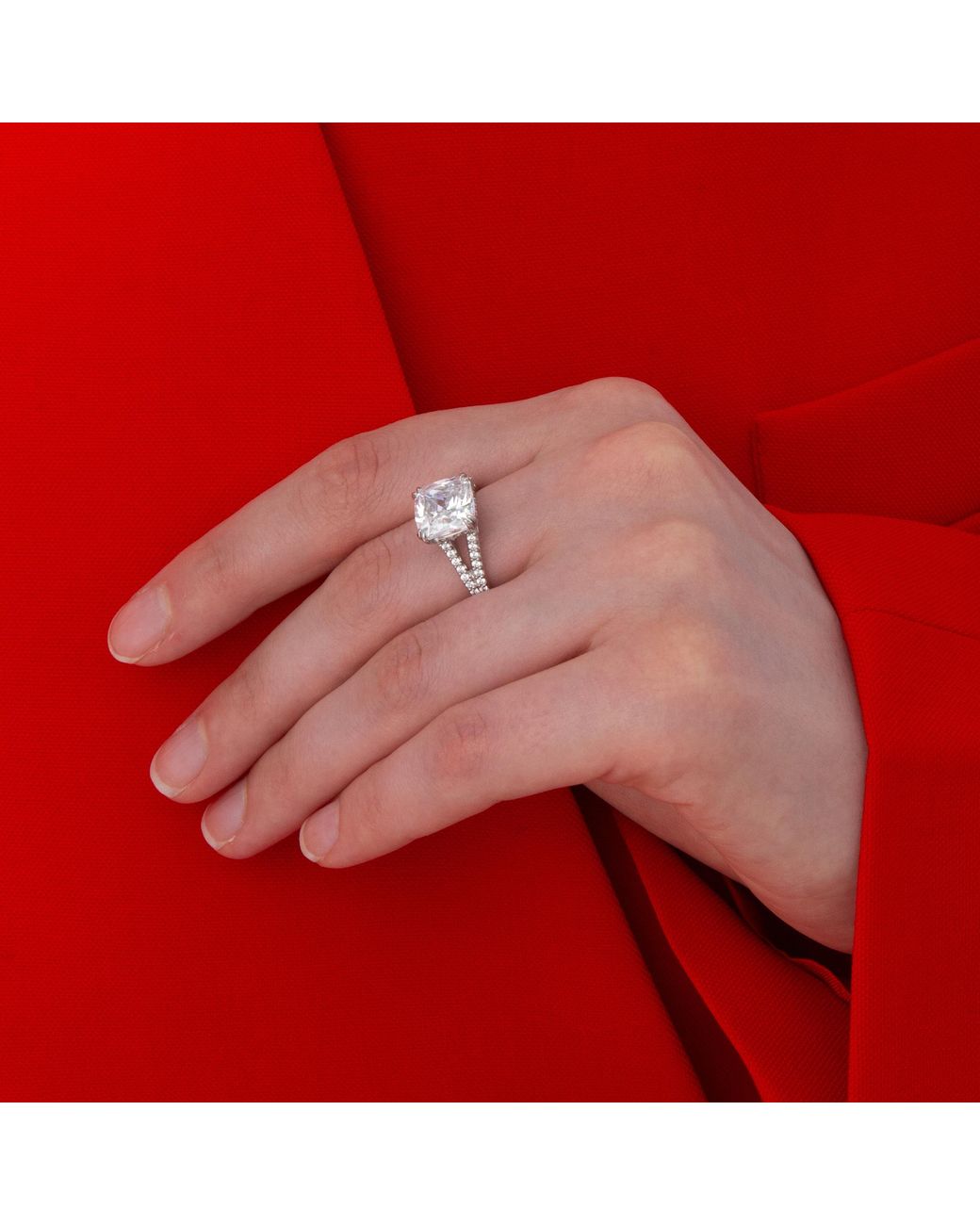 Swarovski White Stilla Square Cut Crystal Ring for men