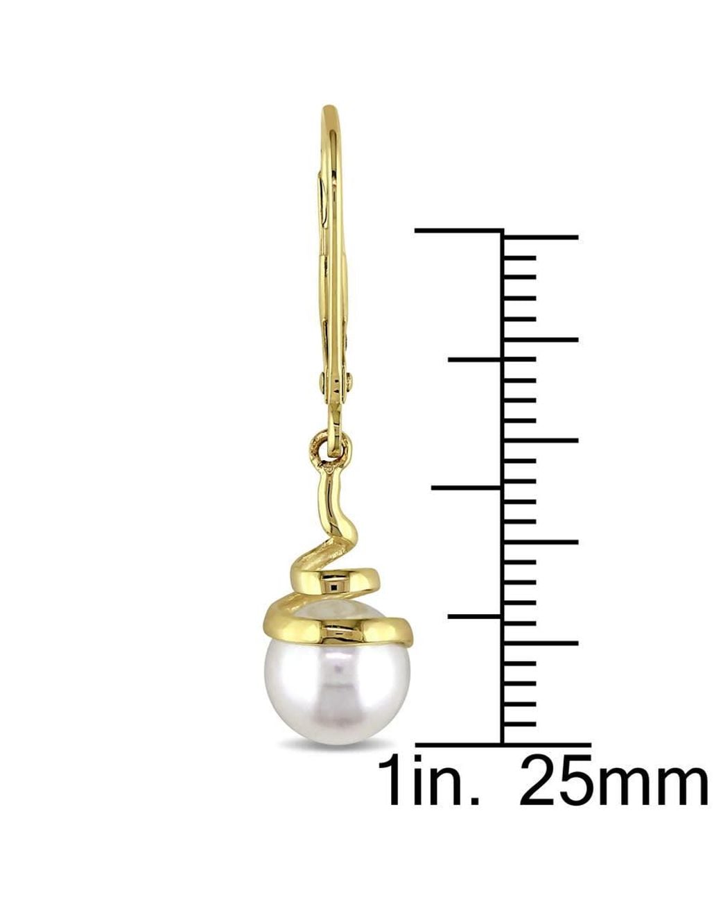 Amour Yellow Cultured Freshwater Pearl Spiral Leverback Earrings for men