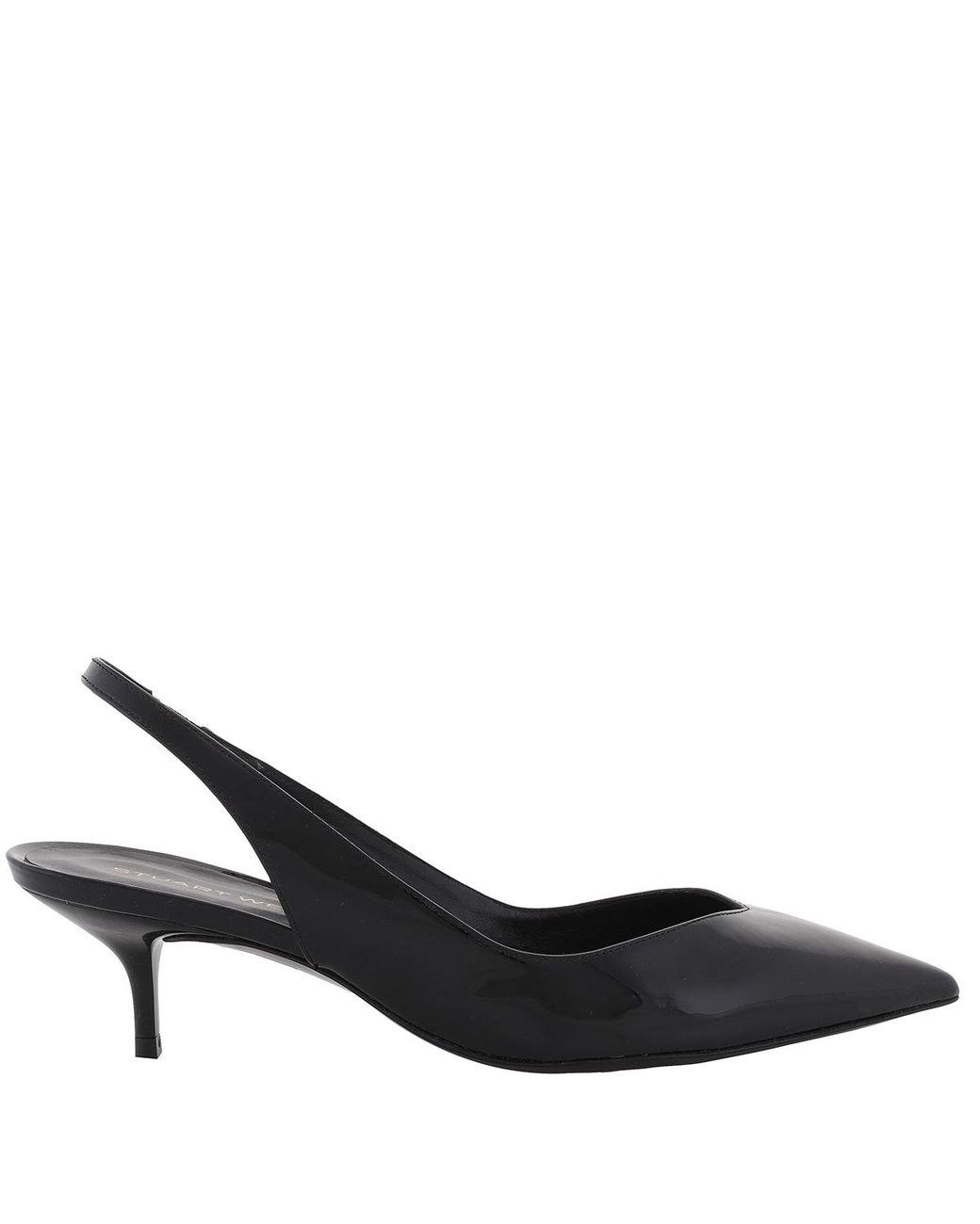 Stuart Weitzman Black Eva Patent Leather Slingback Pumps