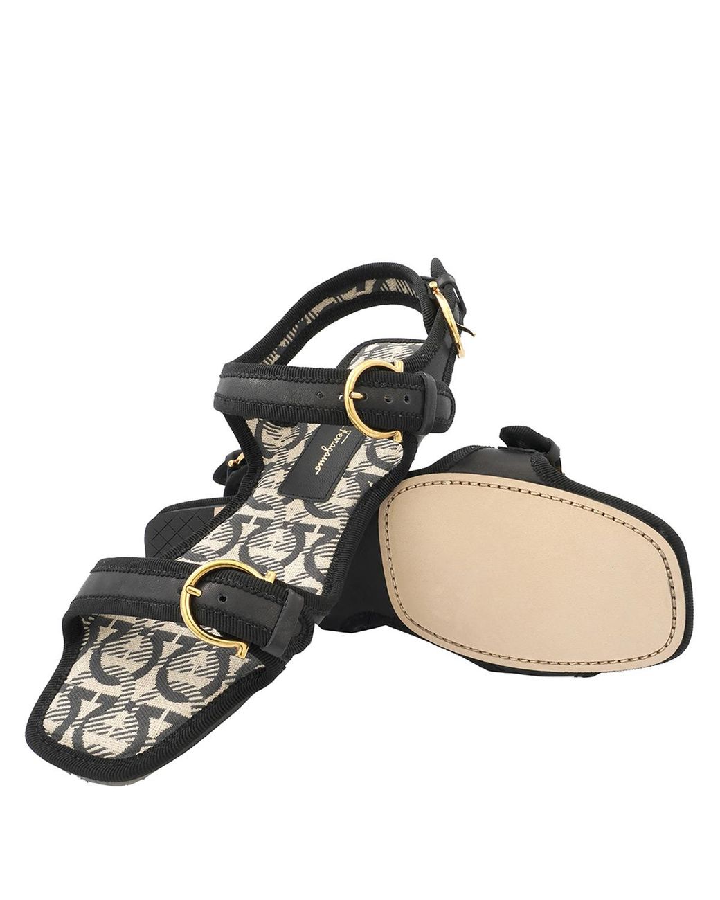Ferragamo Black Nomadic Stories Sandals