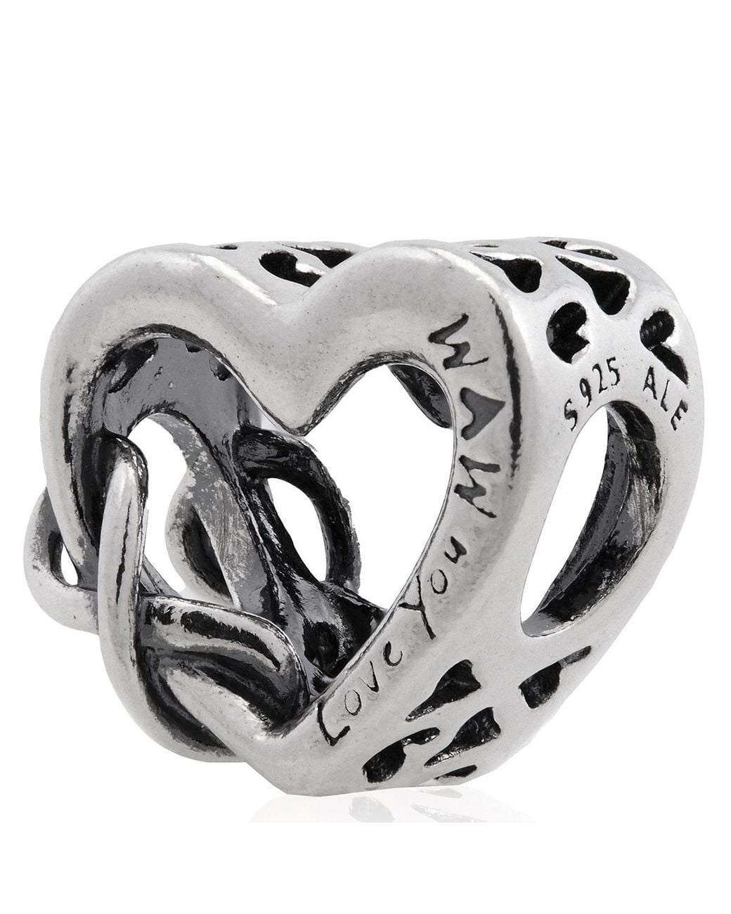 Pandora Metallic Heart And Infinity Sterling Charm for men