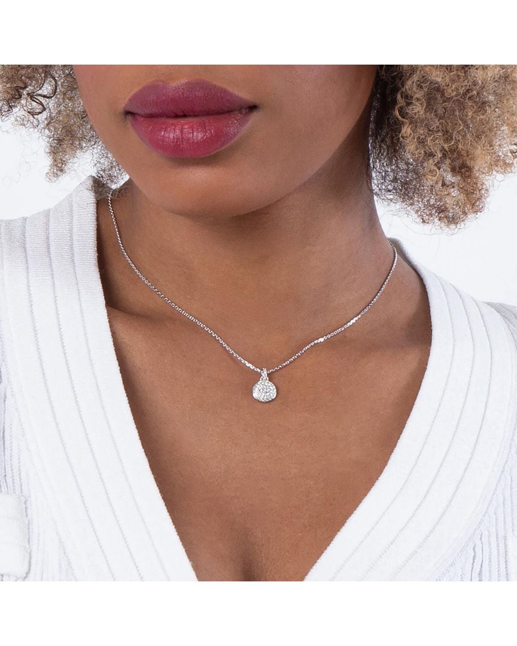 Swarovski Metallic Meteora Pendant Small Rhodium Shiny Crystal