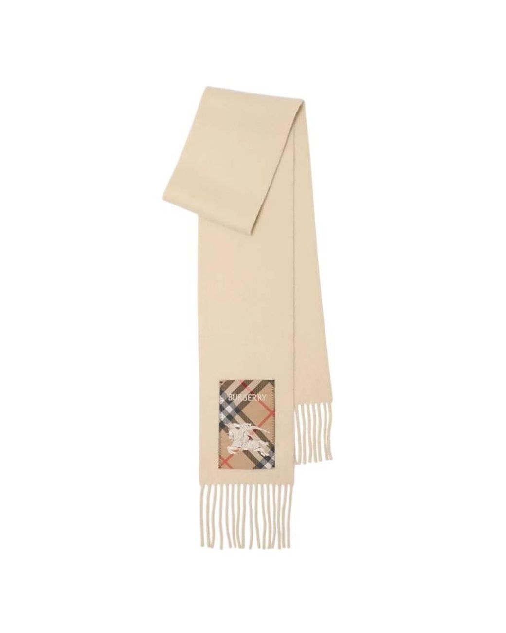 Burberry Natural Check Label Cashmere Scarf for men