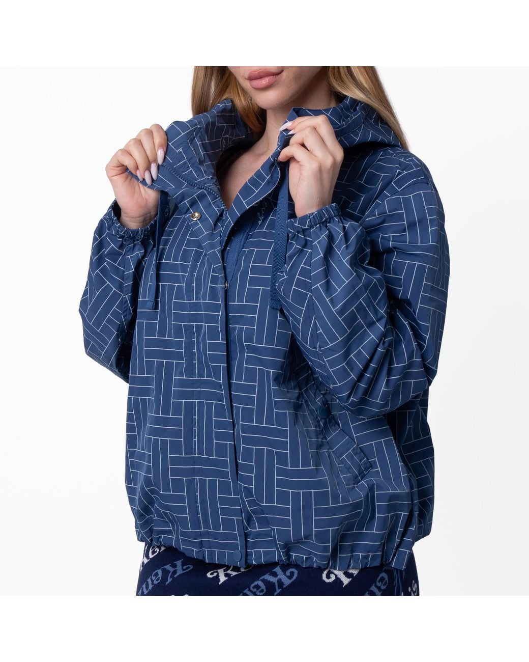 KENZO Blue Weave Short Windbreaker for men