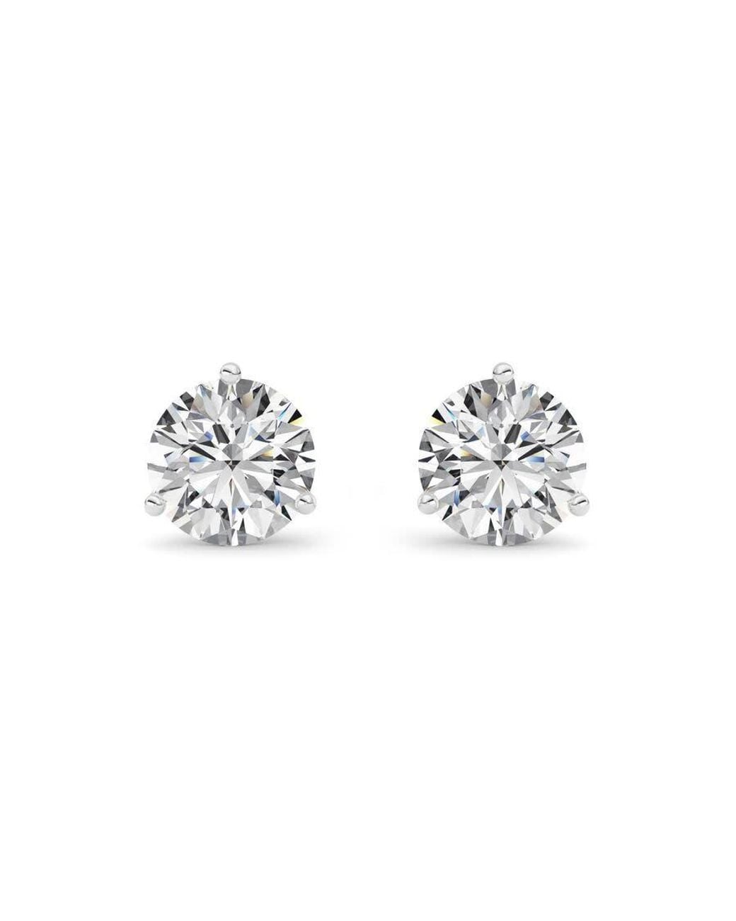 Mure And Co Metallic 4Ctw Round Shaped Lab Grown Diamond (F/Vs) Stud Earrings for men
