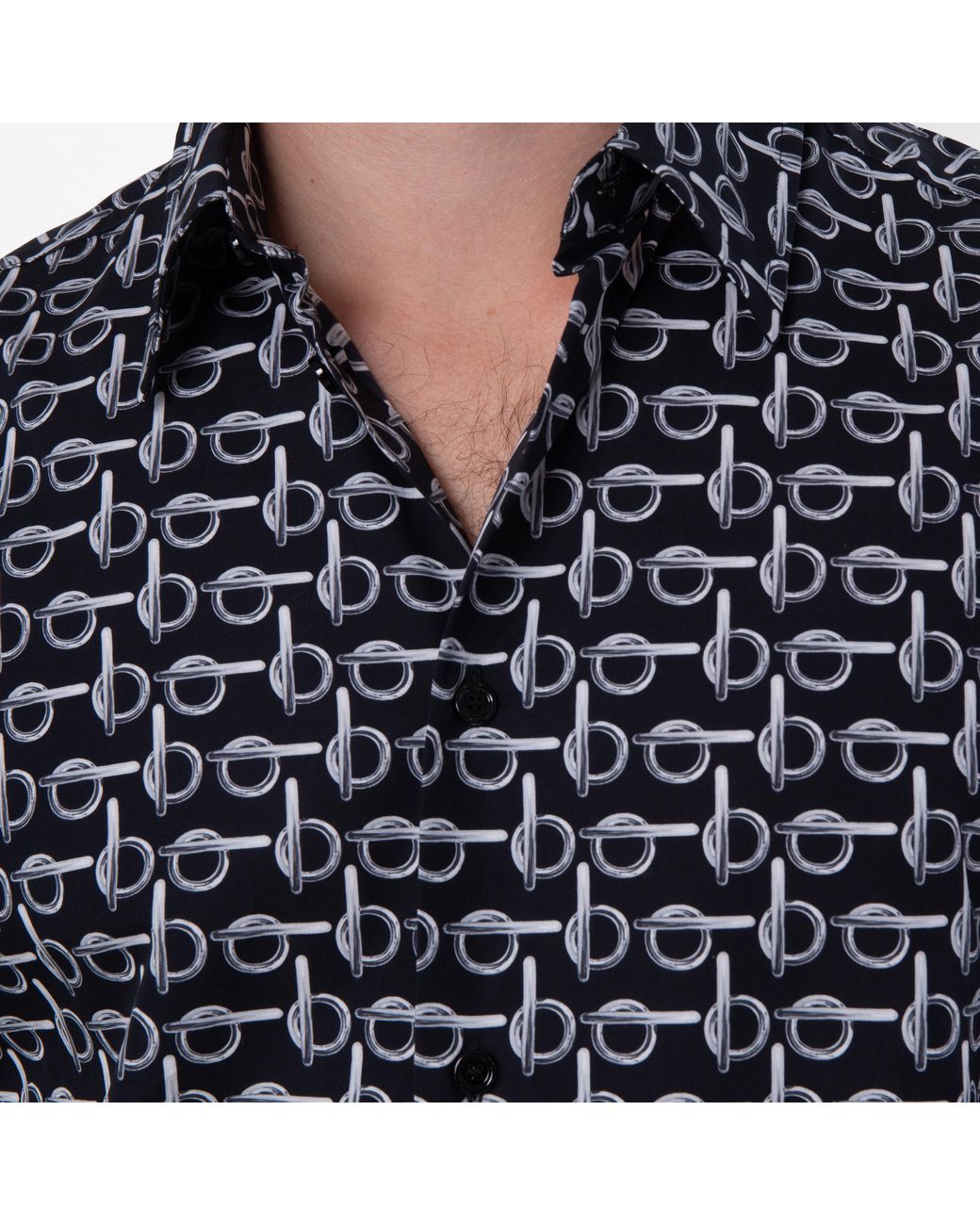 Burberry Black Monogram B Print Cotton Shirt for men
