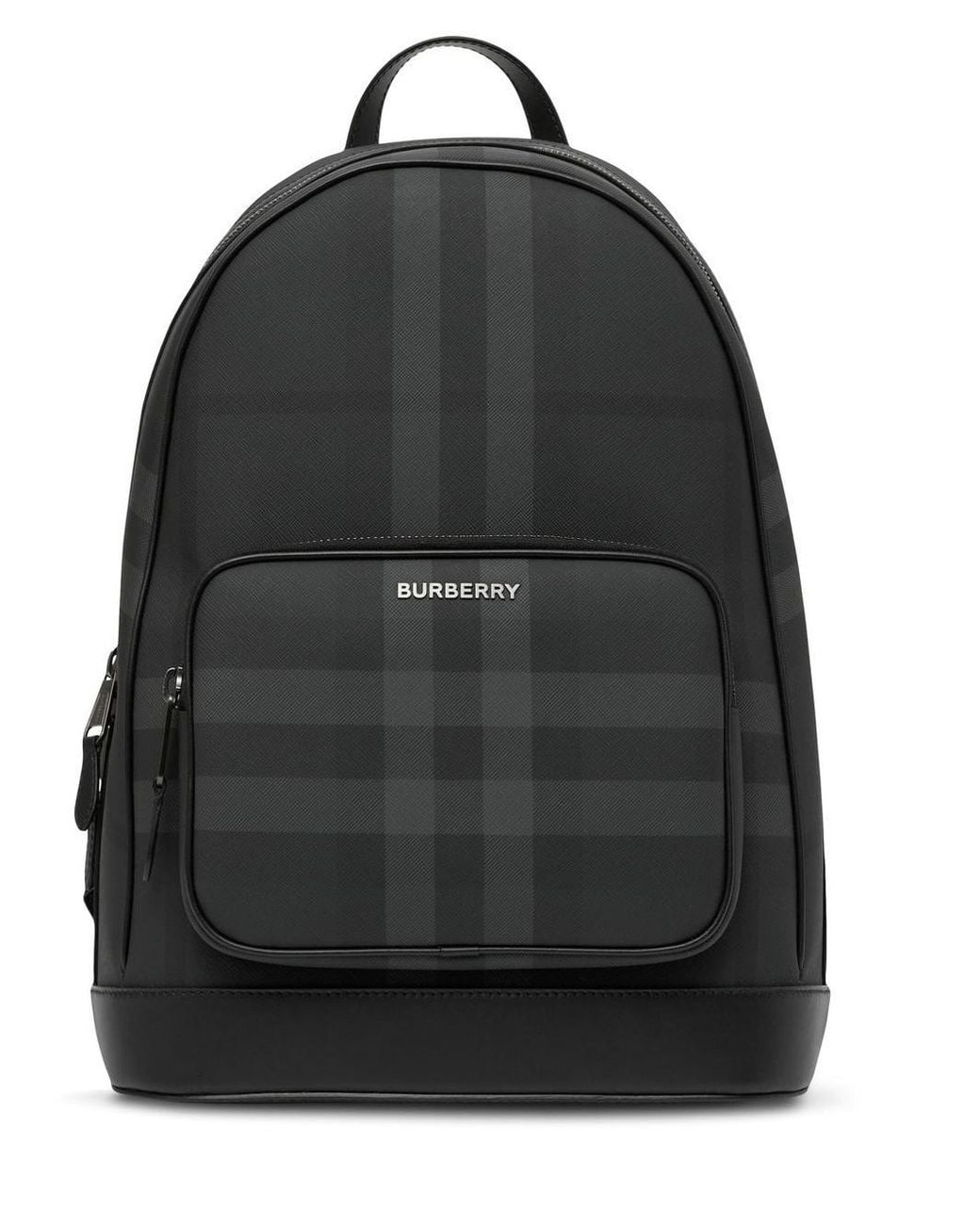 Burberry Black Charcoal Check Small Backpack for men