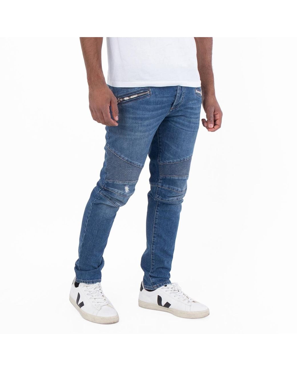 Balmain Blue Slim Cut Denim Jeans, Waist for men