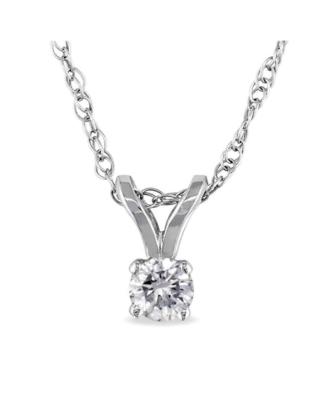 Amour Metallic 1/10 Ct Tw Diamond Solitaire Pendant With Chain for men