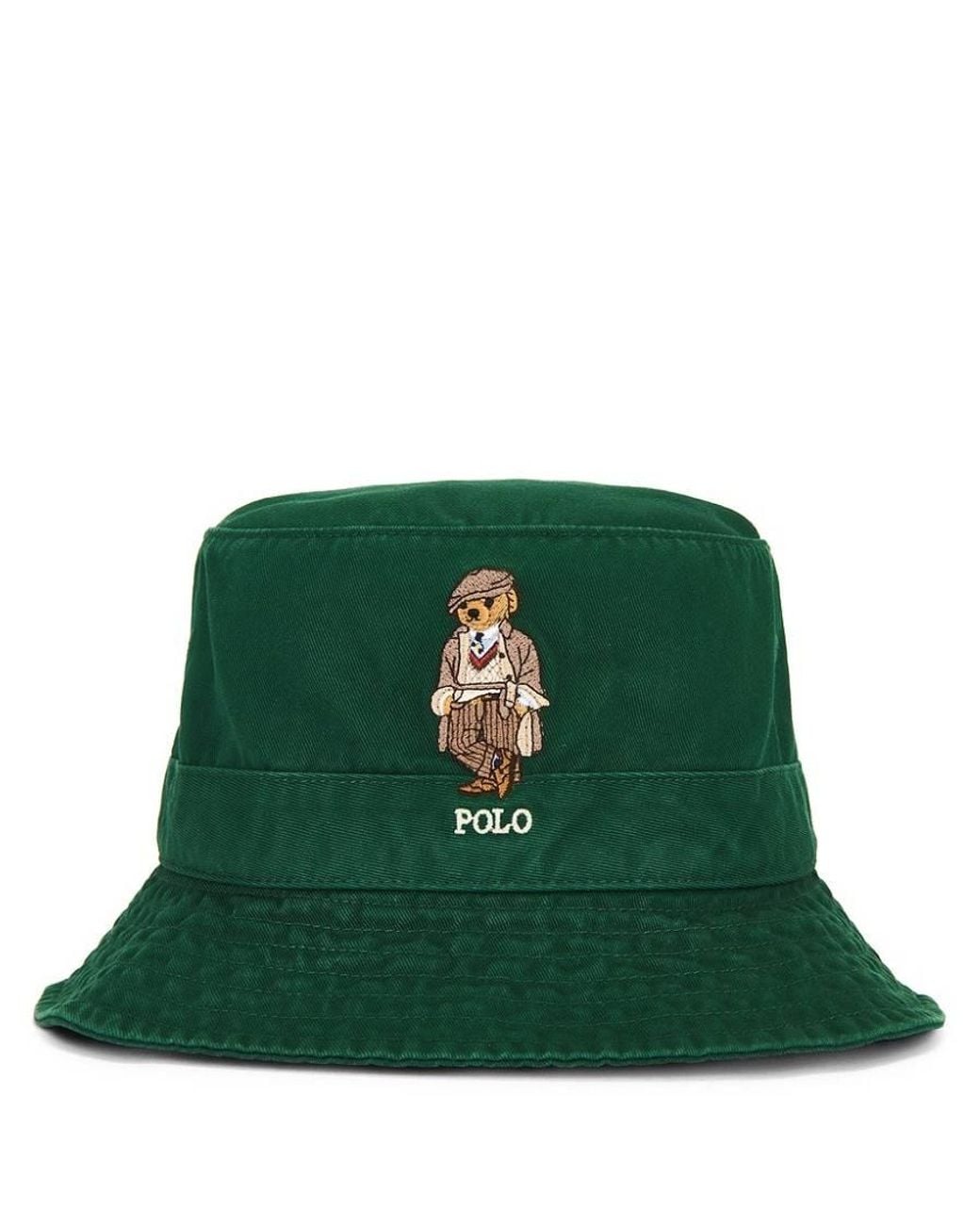 Polo Ralph Lauren Green Polo Bear Cotton Bucket Hat for men