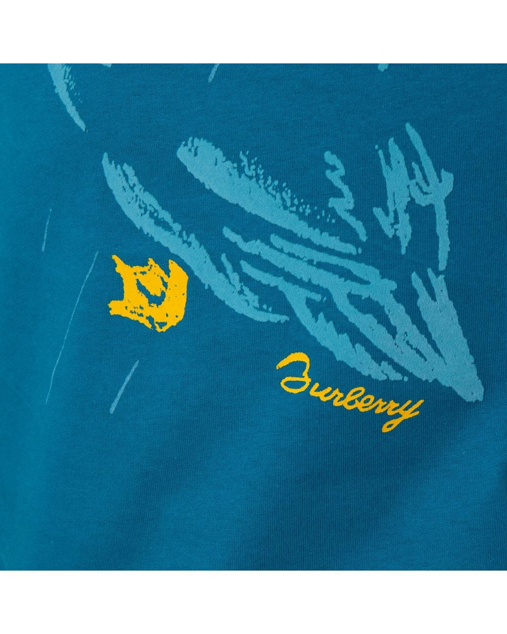 Burberry Blue Duck Print Cotton Jersey T-Shirt for men