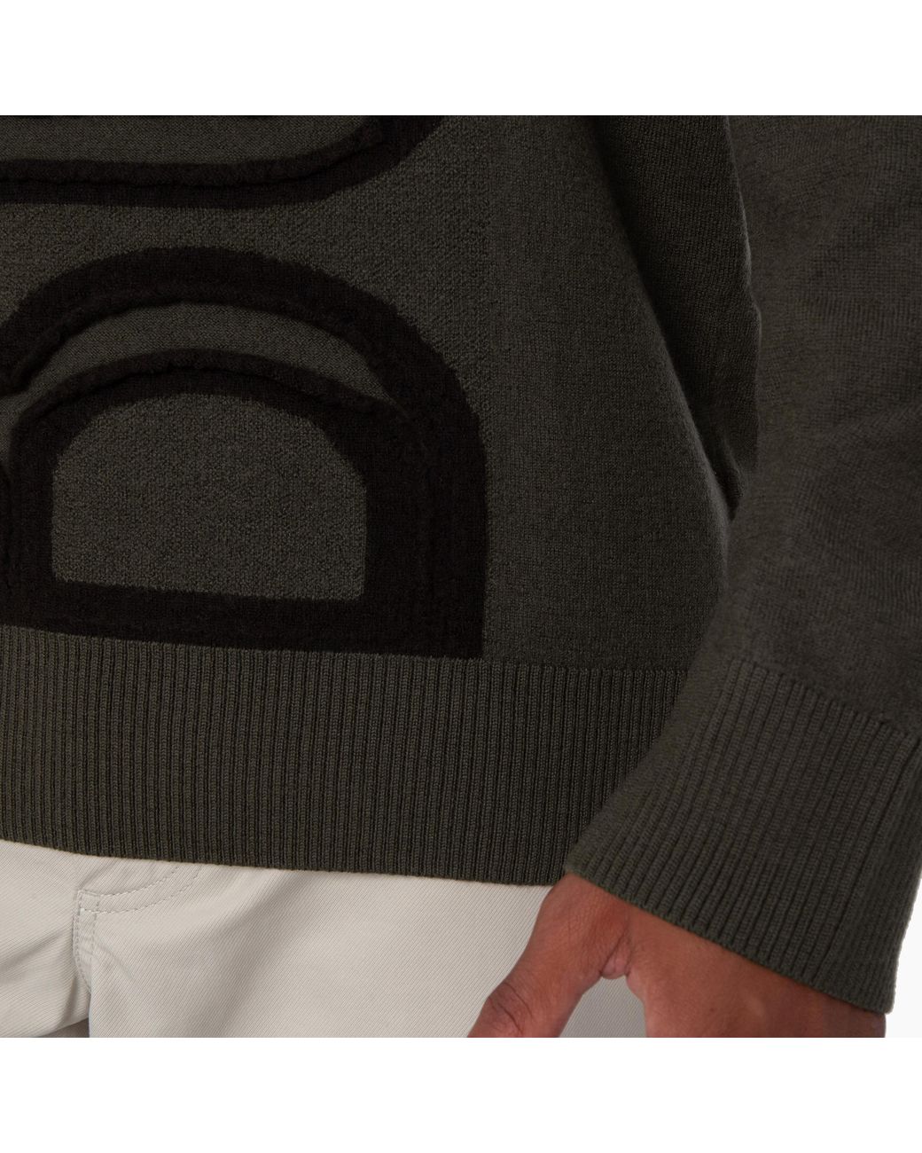 Burberry Brown Logo Embroidered Wool Sweater for men