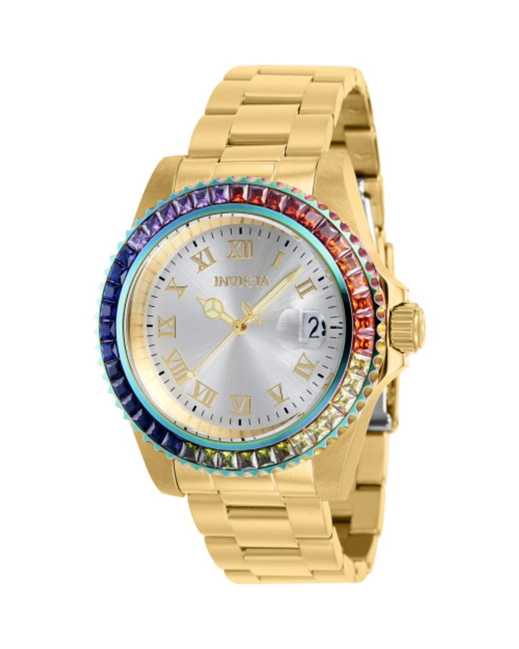 Angel Zager Exclusive Quartz Crystal Silver Dial Watch in Metallic | Lyst