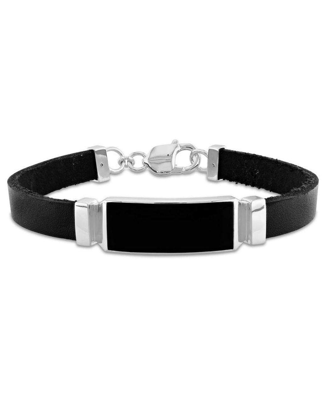 Amour Black 22Ct Tgw Onyx Bangle Bracelet for men