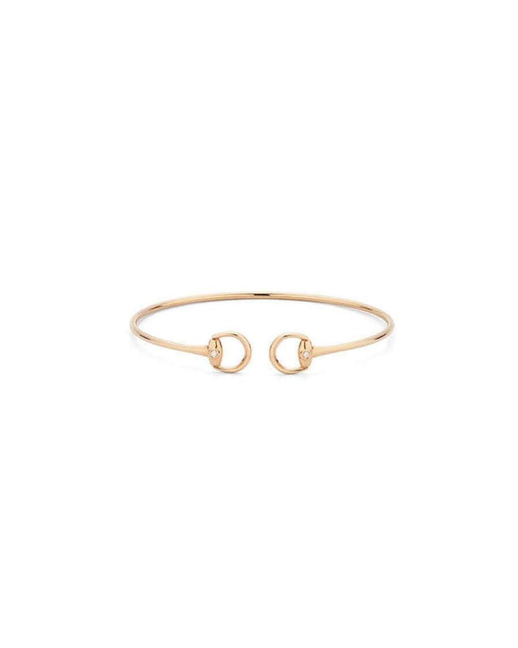 Gucci Metallic Horsebit 18K Rose Diamond Cuff Bracelet for men