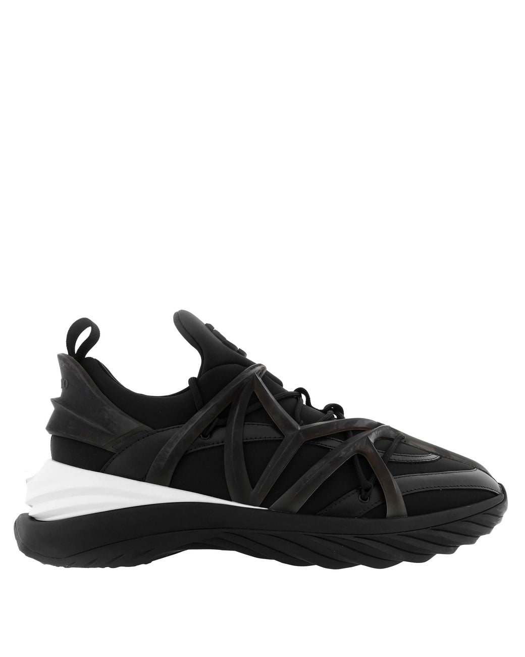 Jimmy Choo Black Cosmos/M Neoprene And Leather Trainers, Brand Size 40 Us for men
