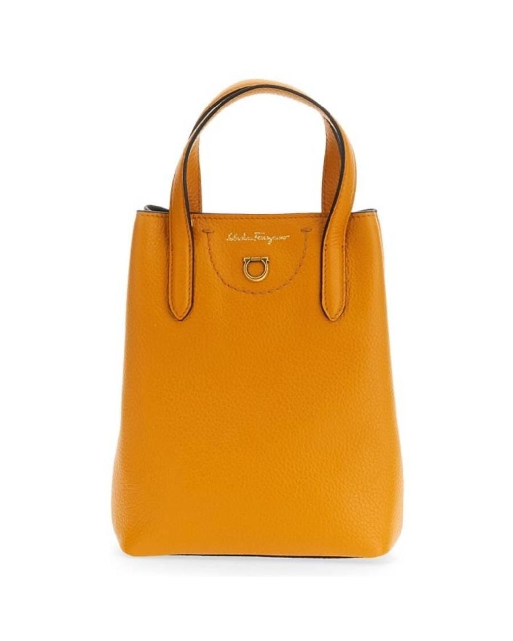 Ferragamo Orange Gancini Mini Shoulder Bag