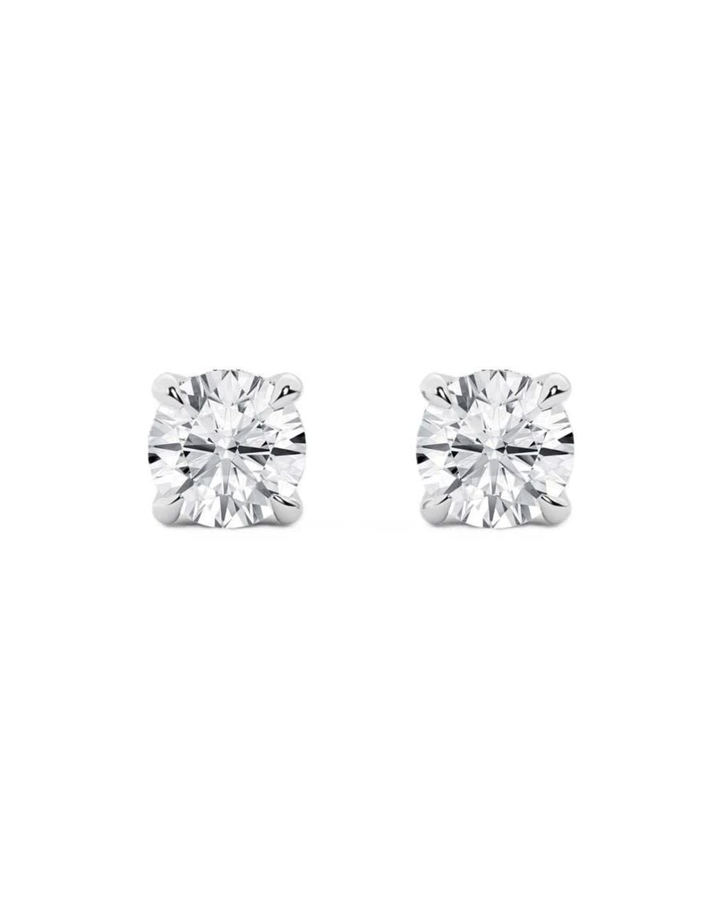 Brilliant Diamond White 4 Ctw Round Cut Lab Grown Diamond Stud Earrings for men