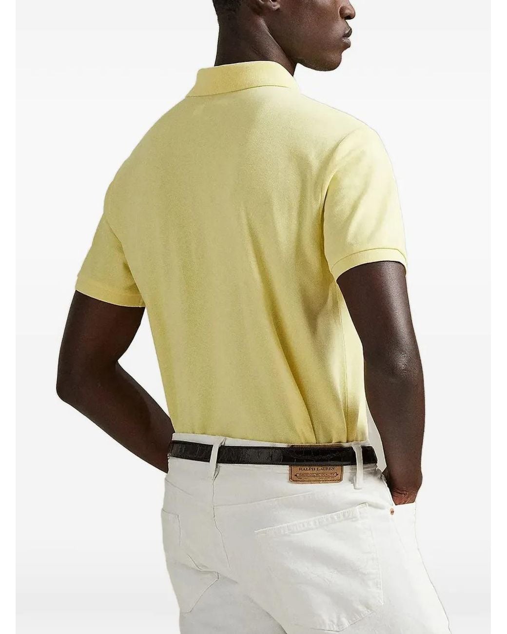 Polo Ralph Lauren Yellow Cotton Mesh Polo Shirt for men