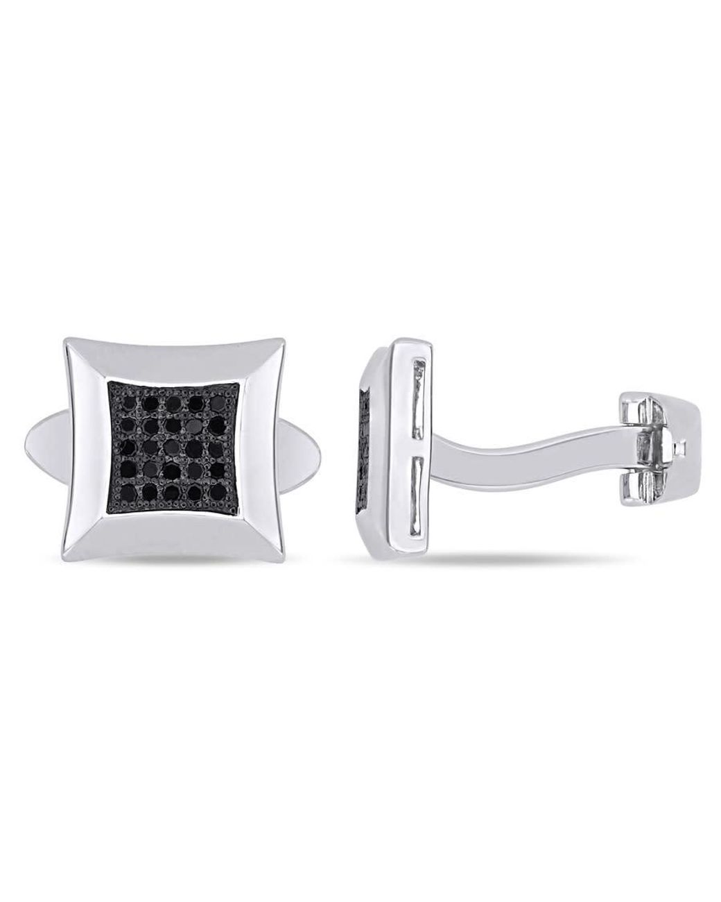 Amour Metallic 1/4 Ct Tw Diamond Pave Cufflinks for men