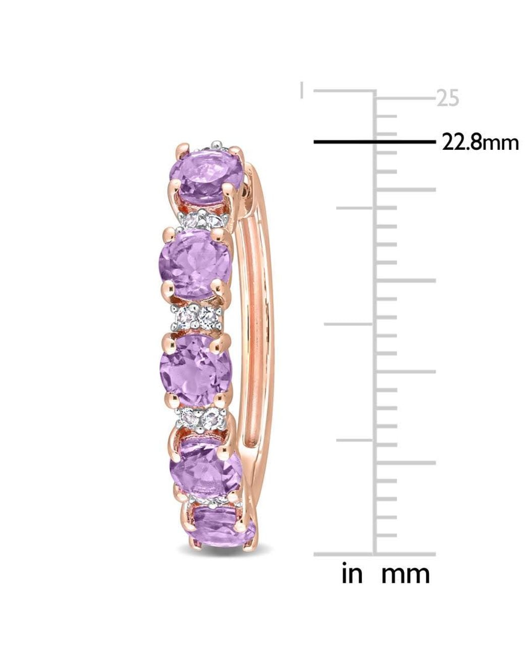 Amour Pink 2 1/2 Ct Tgw Amethyst And Topaz Hoop Earrings for men