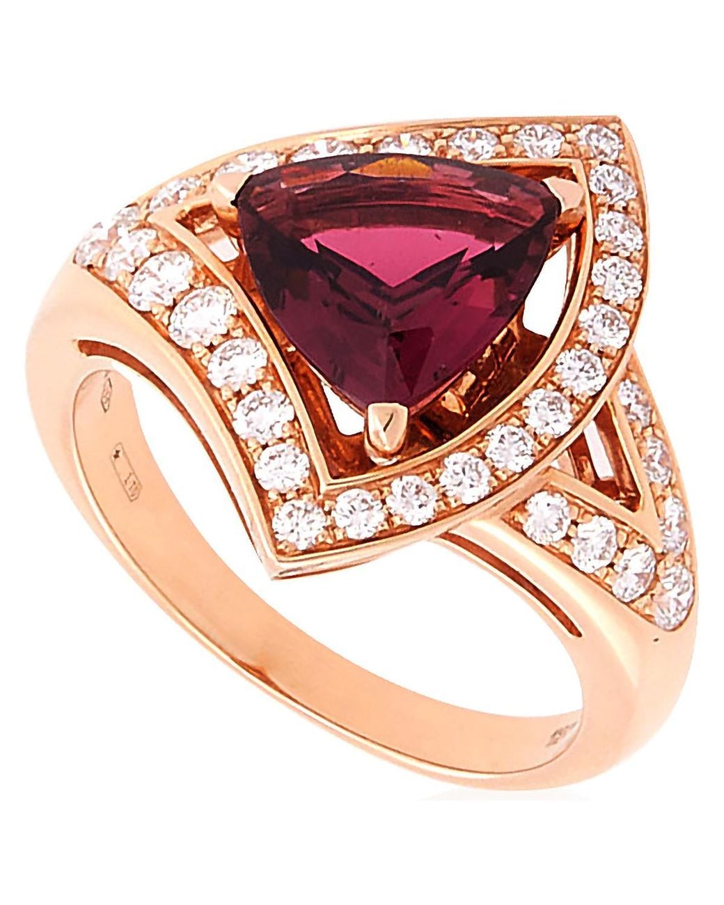 BVLGARI Pink Divas Dream Openwork 18 Kt Rose Ring, Size 56 for men