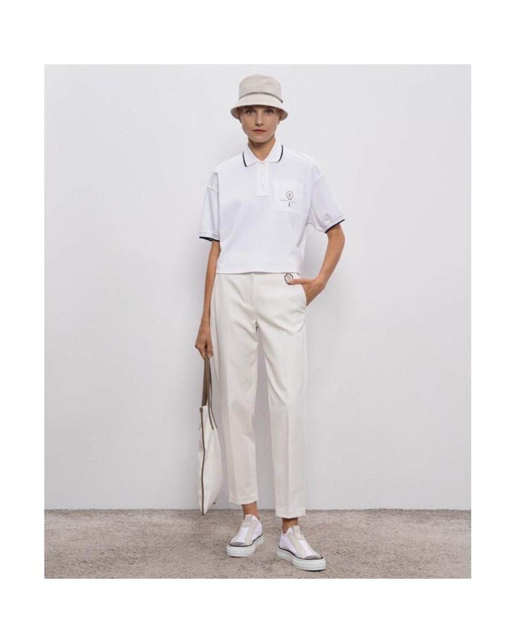 Brunello Cucinelli White Off Slim Trousers, Brand Size 44 (Us for men
