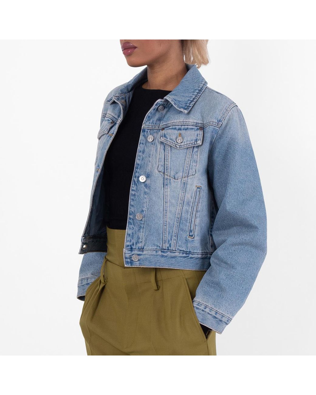 Victoria Beckham Blue Cotton Denim Jacket