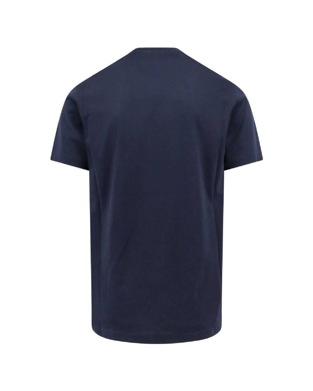 Burberry Blue Logo Embossed Cotton T Shirt for men