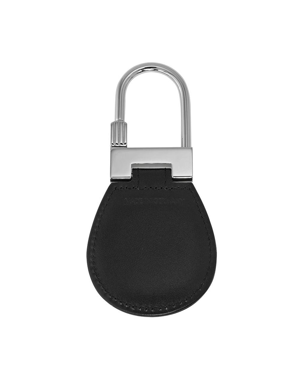 Montblanc Black Meisterstuck Leather And Steel Key Fob 14085