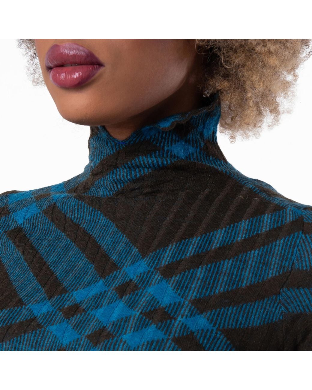 Burberry Green Check Pattern Wool-Blend Dress