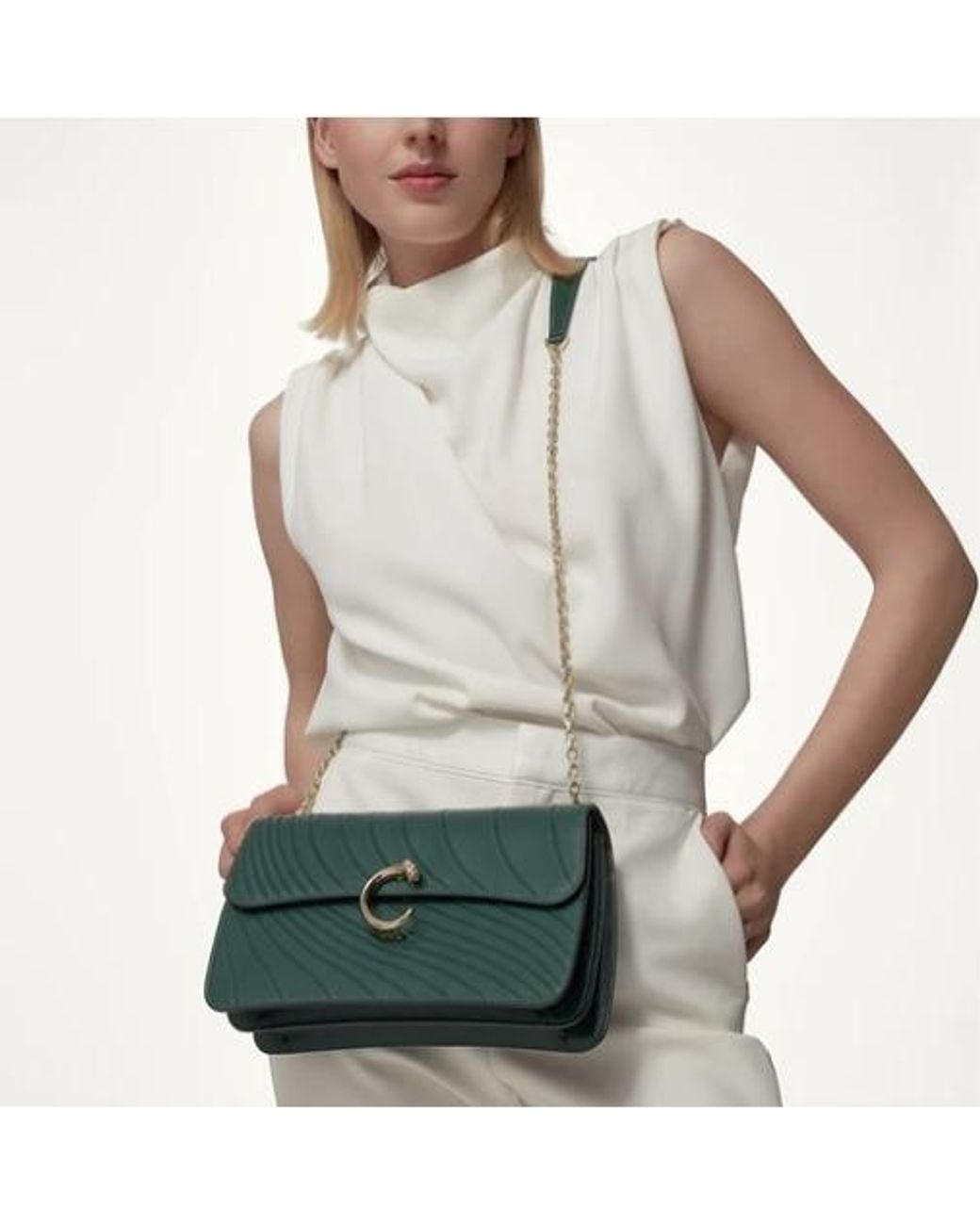 Cartier Panthre De Small Chain Bag in Green | Lyst UK