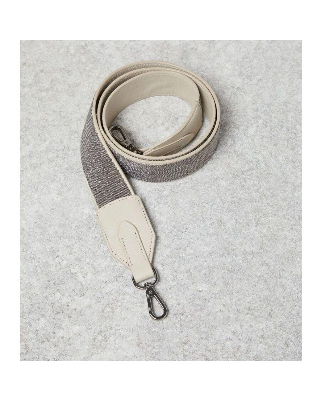 Brunello Cucinelli Gray Leather Strap With Clasp for men