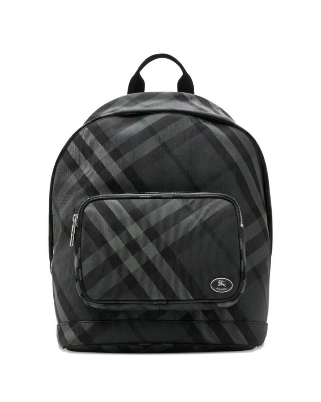 Burberry Black Check Grid Backpack for men