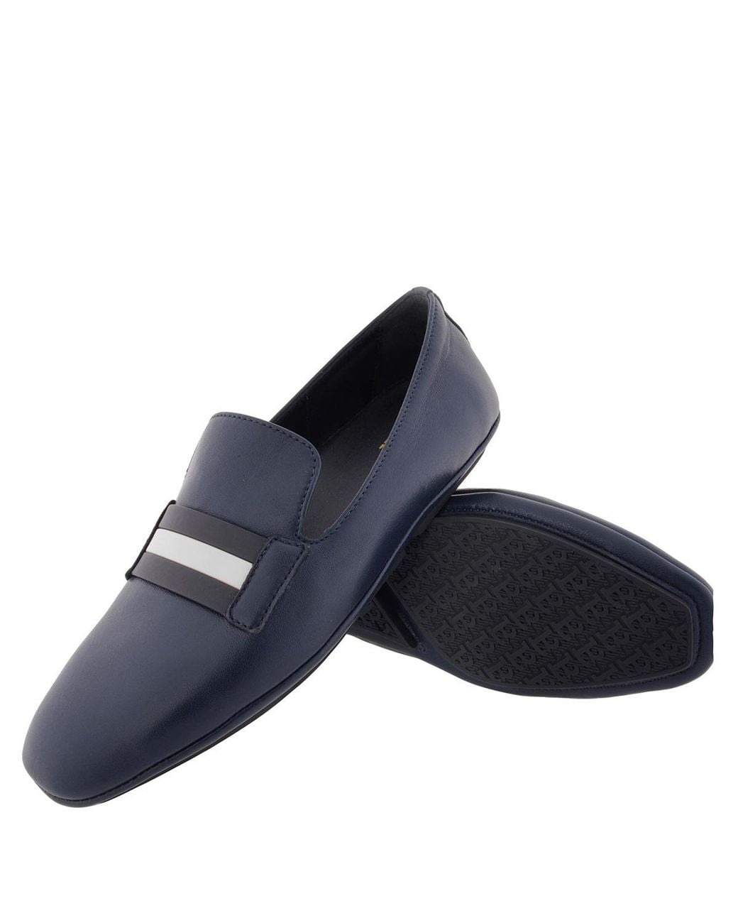 Bally Blue Caly Leather Loafers, Brand Size 36 Us