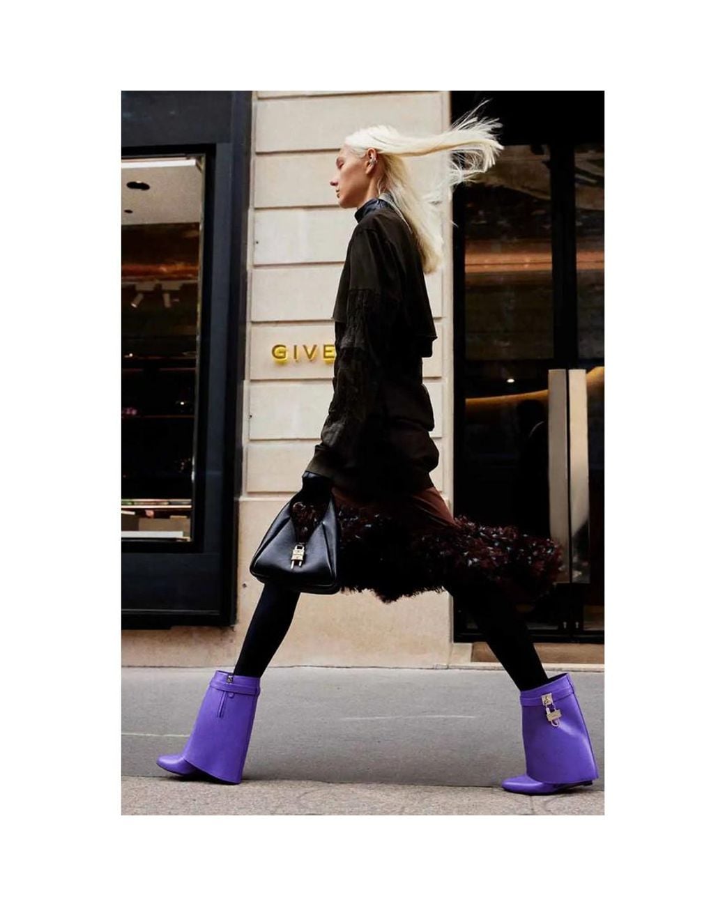 Givenchy Purple Shark Lock Ankle Boots 90Mm_Ultraviolet