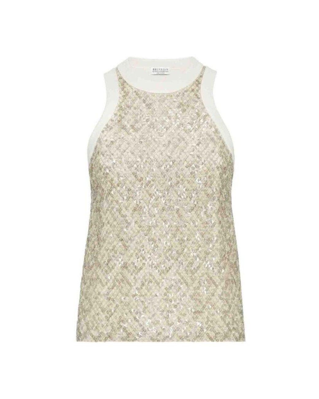 Brunello Cucinelli White Warm Sequined Shirt, Size X-Small for men