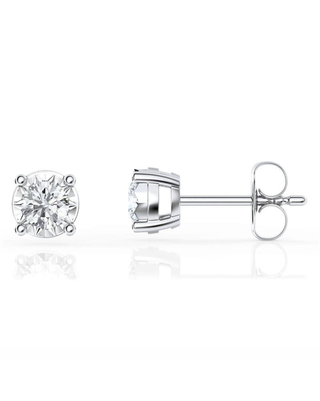 Brilliant Diamond Metallic 1/2 Carat Lab Grown Diamond Stud Earrings for men