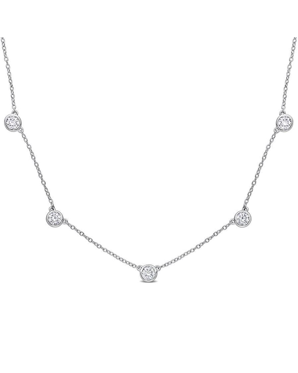 Amour Metallic 2 1/4 Ct Dew Created Moissanite Yard Necklace for men