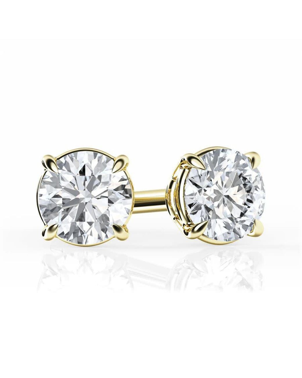 Brilliant Diamond Blue 1/3 Carat Round Lab Grown Diamond Stud Earrings for men