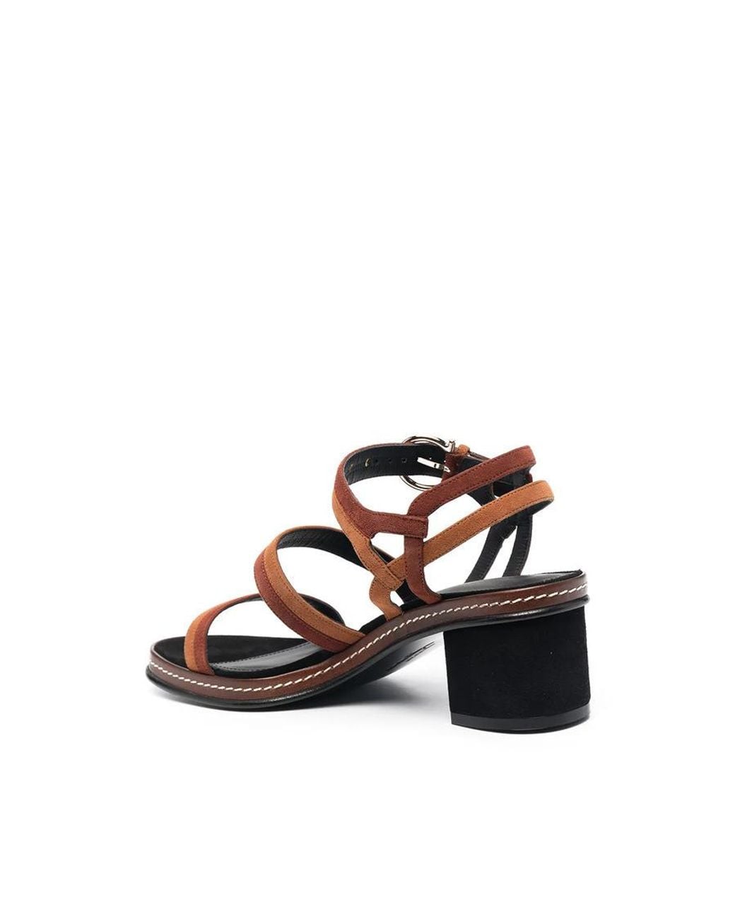 Ferragamo Brown Two-Tone Leather Sandals