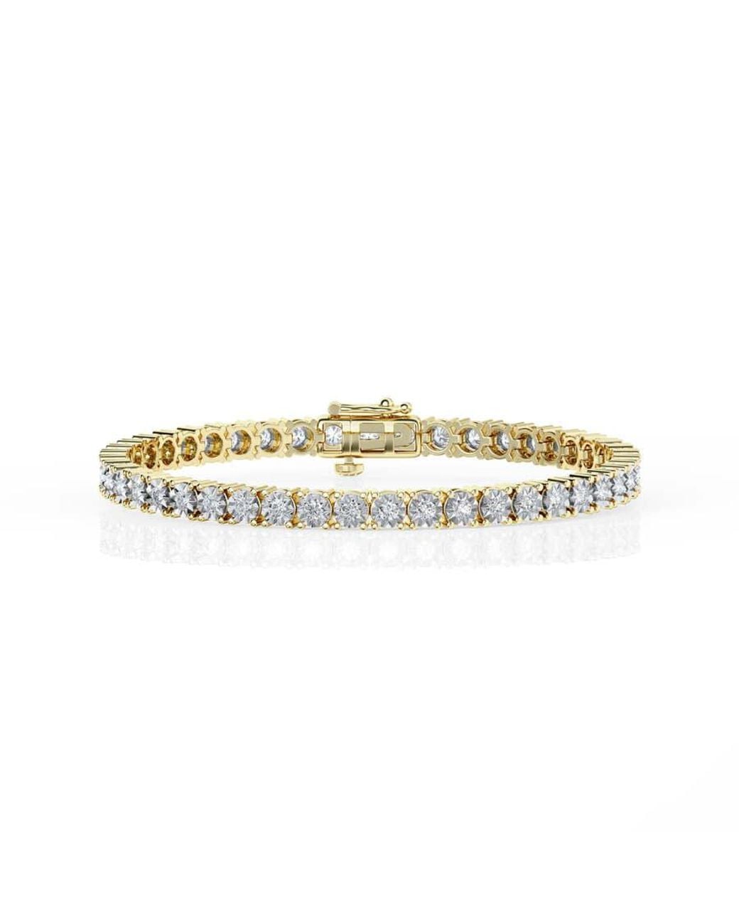 Brilliant Diamond Metallic 2 Cttw Round Lab Grown Diamond Tennis Bracelet for men